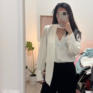 Mango Elegant White Blouse